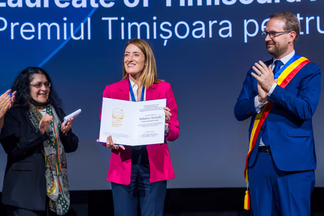 Foto 8: Roberta METSOLA, EP President Official visit to Timisoara (Romania) - Timișoara Award for European Values ceremony