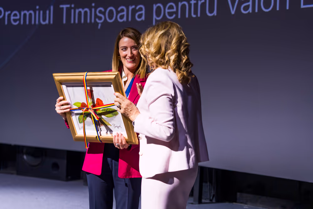 Roberta METSOLA, EP President Official visit to Timisoara (Romania) - Timișoara Award for European Values ceremony