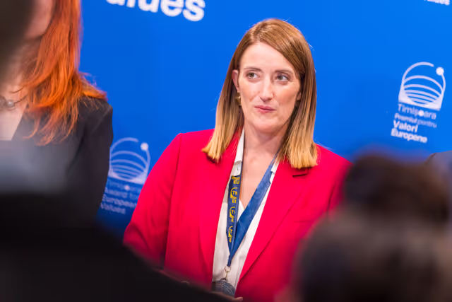 Foto 3: Roberta METSOLA, EP President Official visit to Timisoara (Romania) - Press Statement with Dominic FRITZ, Mayor of Timișoara