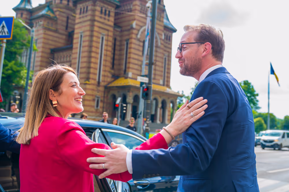 Roberta METSOLA, EP President Official visit to Timisoara (Romania) - Press Statement with Dominic FRITZ, Mayor of Timișoara