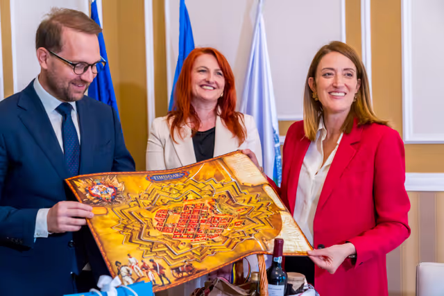 Φωτογραφία 1: Roberta METSOLA, EP President Official visit to Timisoara (Romania) - Bilateral meeting with Dominic FRITZ, Mayor of Timișoara