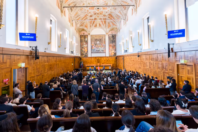 Foto 10: Official visit by Roberta METSOLA, EP President to Italy - Q&A Session with Students Europe: Open questions for a Common future, at the Università Cattolica of Milan