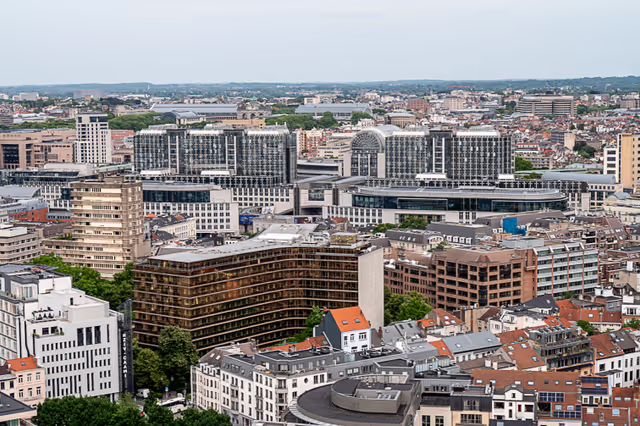 Fotografie 3: Aerial View of the EP buildings in Brussels from Bastion tower