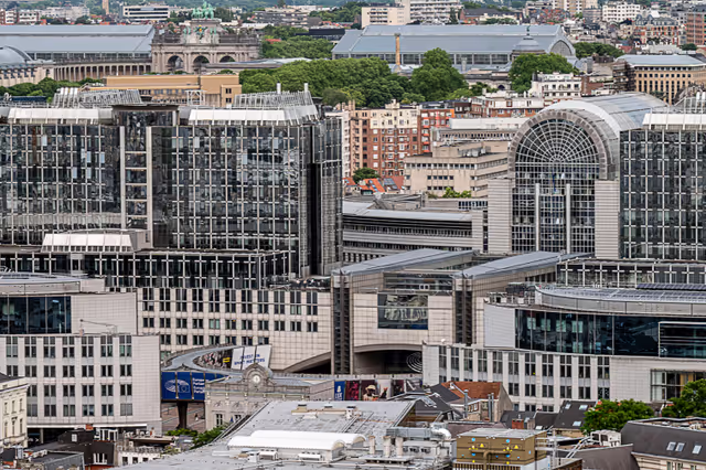 Fotografie 1: Aerial View of the EP buildings in Brussels from Bastion tower