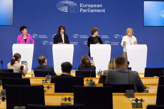 AFET press conference with Georgia's civil society activists leading mass pro-democracy protests across the country, on the occasion of AFET adoption of its annual Georgia report