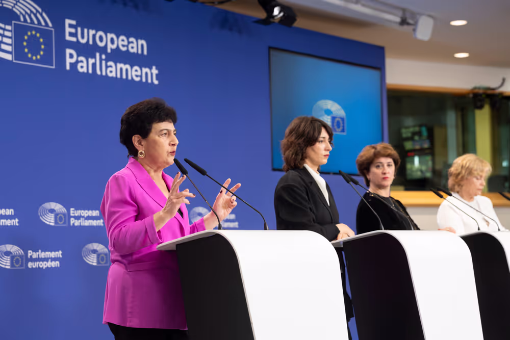 AFET press conference with Georgia's civil society activists leading mass pro-democracy protests across the country, on the occasion of AFET adoption of its annual Georgia report