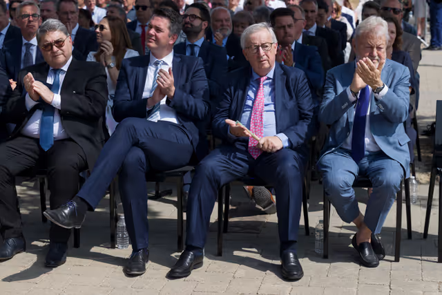 Ceremony marking the 40th Anniversary of the signing of the Schengen Agreement, in Luxembourg..