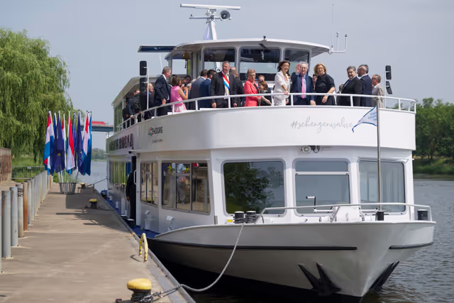 Ceremony marking the 40th Anniversary of the signing of the Schengen Agreement, in Luxembourg..