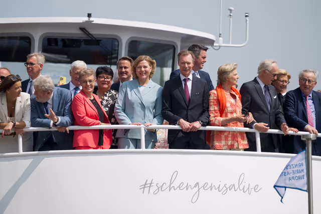 Ceremony marking the 40th Anniversary of the signing of the Schengen Agreement, in Luxembourg..