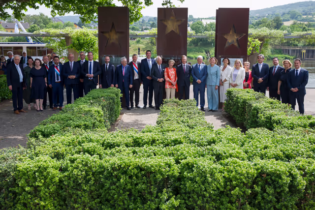 Ceremony marking the 40th Anniversary of the signing of the Schengen Agreement, in Luxembourg..