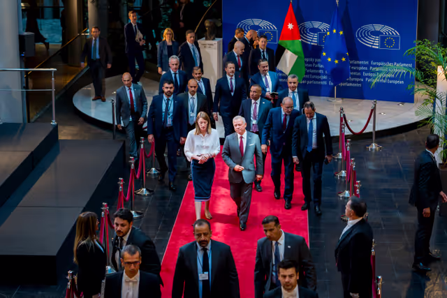 Roberta METSOLA, EP President meets  with His Majesty King Abdullah II, King of the Hashemite Kingdom of Jordan