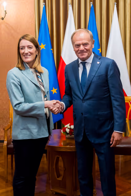 Roberta METSOLA, EP President, official visit to Warsaw and Lodz (Poland) - Meeting with Donald TUSK, Polish Prime Minister