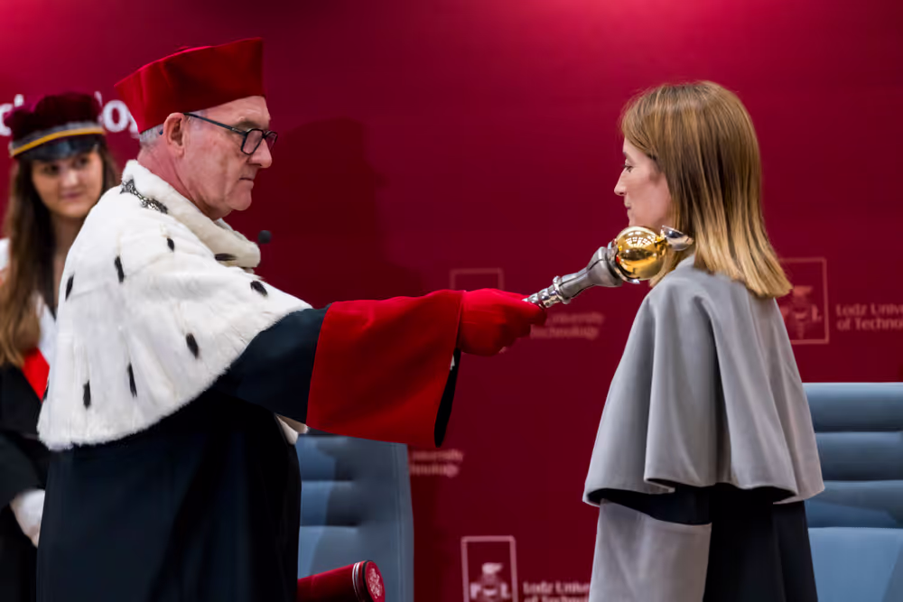 Roberta METSOLA, EP President, official visit to Warsaw and Lodz (Poland) - Honorary doctorate ceremony at Lodz University of Technology