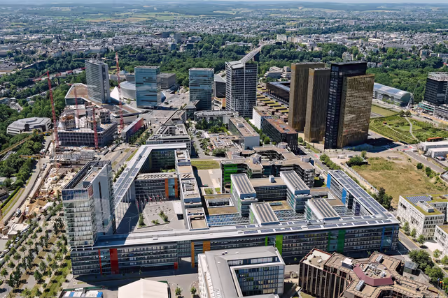 Aerial View of Konrad ADENAUER building in Luxembourg