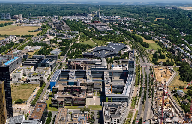 Aerial View of Konrad ADENAUER building in Luxembourg