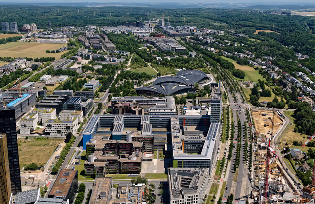Aerial View of Konrad ADENAUER building in Luxembourg