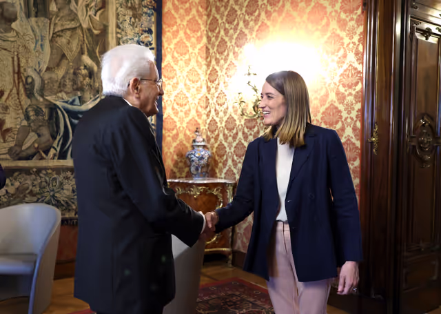 Photo 9: Official visit by Roberta METSOLA, EP President to Rome (Italy) - Meeting with Sergio MATTARELLA, President of Italy
