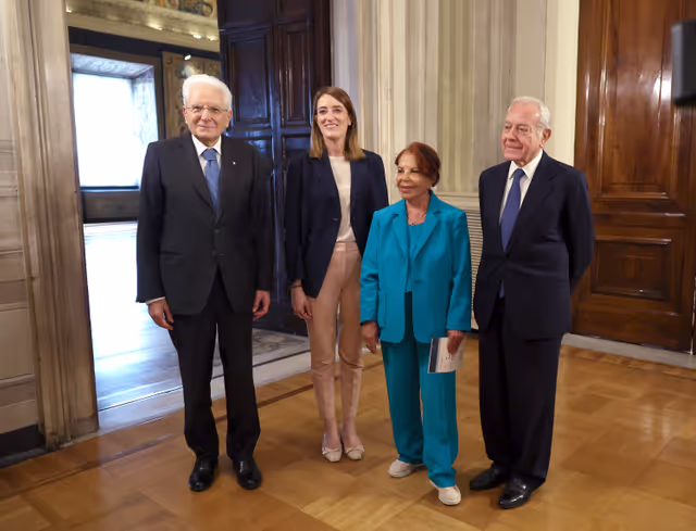 Photo 6: Official visit by Roberta METSOLA, EP President to Rome (Italy) - Meeting with Sergio MATTARELLA, President of Italy