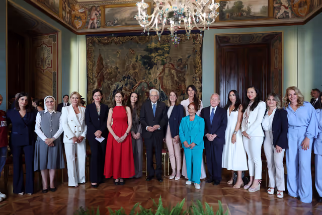 Photo 1: Official visit by Roberta METSOLA, EP President to Rome (Italy) - Meeting with Sergio MATTARELLA, President of Italy