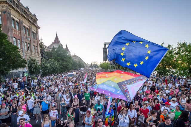 Budapest Pride March with the participation of Nicolae ȘTEFĂNUȚĂ, EP Vice President and EP Members