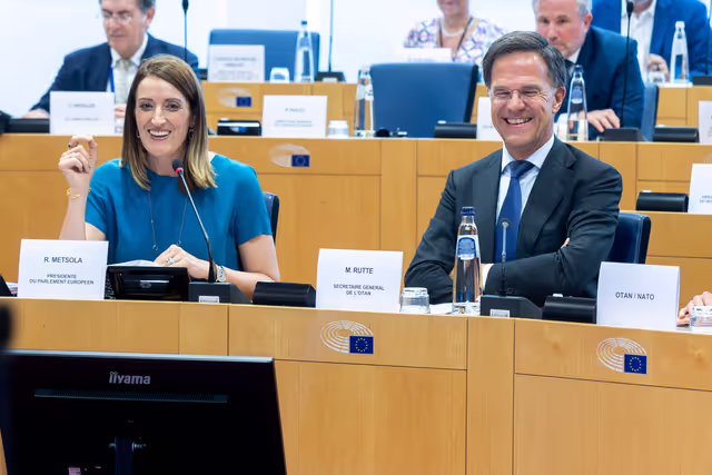 Nuotrauka 6: Meeting of the EP Conference of Presidents in the presence of Mark RUTTE, Secretary General of NATO and António COSTA, European Council President