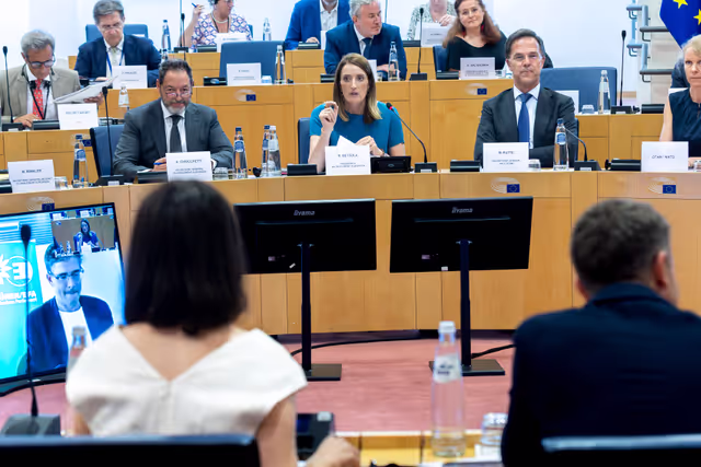 Nuotrauka 7: Meeting of the EP Conference of Presidents in the presence of Mark RUTTE, Secretary General of NATO and António COSTA, European Council President