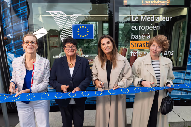 30th anniversary of the European Ombudsman -Inauguration of a tramway decorated with the Ombudsman logo in Strasbourg