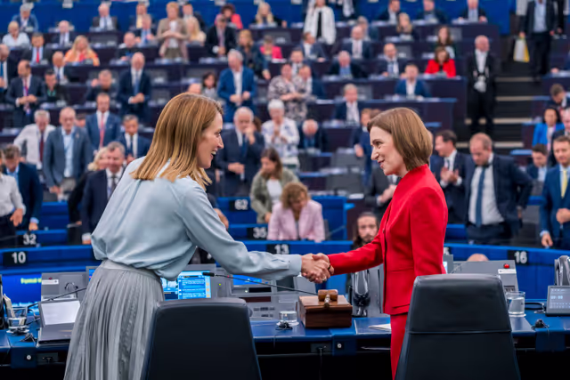 Fotografija 1: EP Plenary session - formal sitting - Address by Maia SANDU, President of the Republic of Moldova