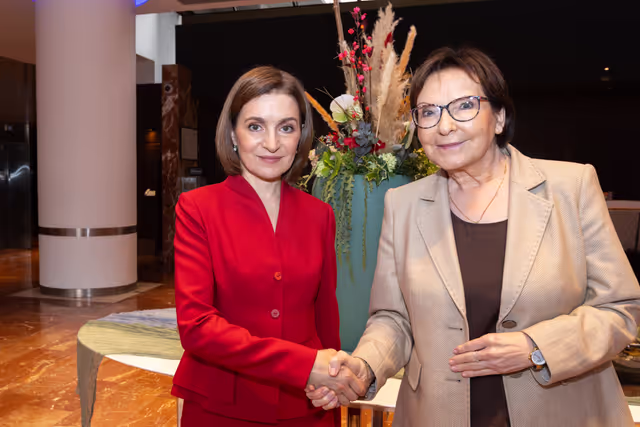 Ewa KOPACZ welcomes  Maia SANDU, President of the Republic of Moldova