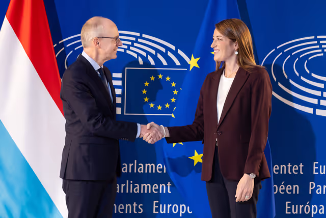 Foto 22: Roberta METSOLA, EP President meets with Luc FRIEDEN, Luxembourg Prime Minister
