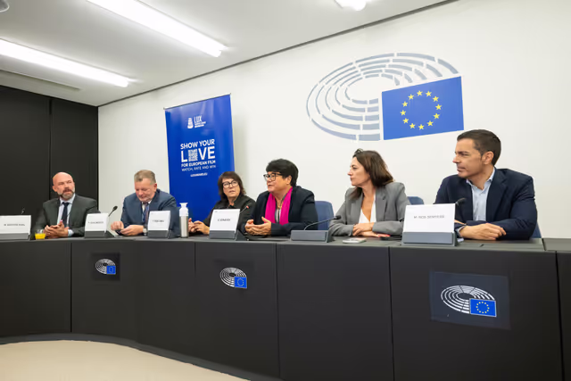 Foto 22: LUX Audience Award 2026 - Meeting with Vice-President Sabine Verheyen, responsible for the LUX Audience Award, along with Members of the Committee on Culture and Education and film representatives