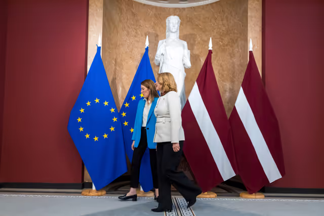 Fotografija 15: Official visit by Roberta METSOLA, EP President to Riga (Latvia) - Meeting with Evika SILIŅA, Latvian Prime Minister
