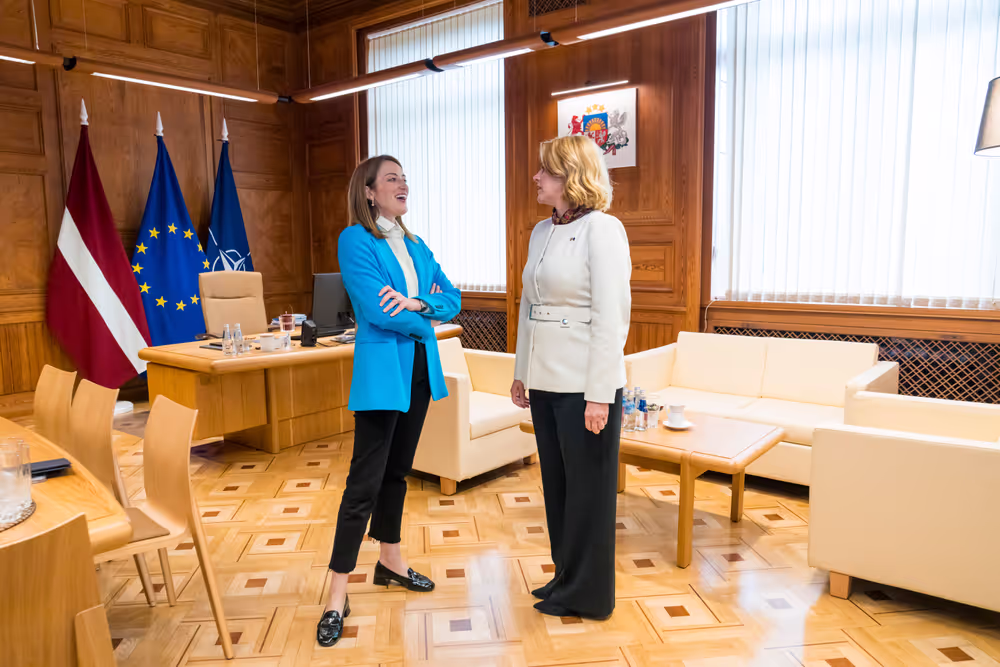 Official visit by Roberta METSOLA, EP President to Riga (Latvia) - Meeting with Evika SILIŅA, Latvian Prime Minister