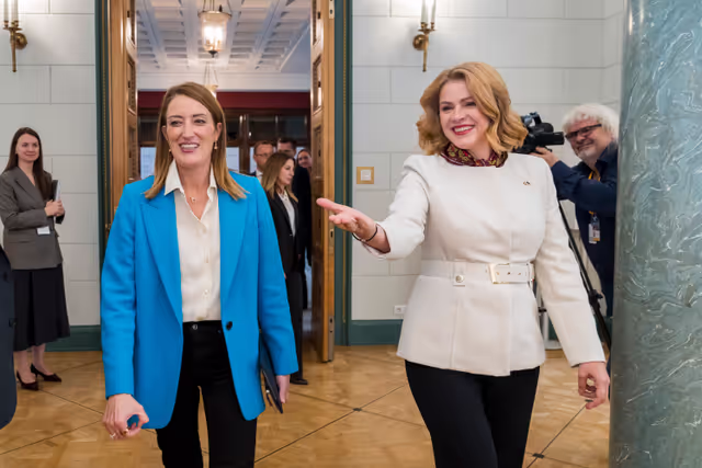 Fotografija 9: Official visit by Roberta METSOLA, EP President to Riga (Latvia) - Meeting with Evika SILIŅA, Latvian Prime Minister