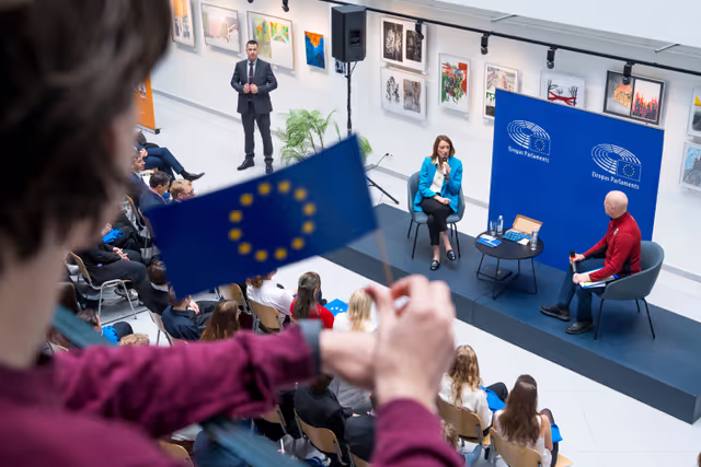 Official visit by Roberta METSOLA, EP President to Riga (Latvia) - Townhall Discussion with Students