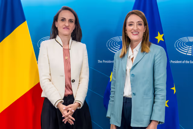 Roberta METSOLA, EP President meets with Oana TOIU, Minister of Foreign Affairs of Romania