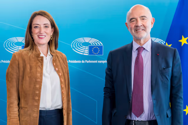 Fotografie 2: Roberta METSOLA, EP President meets with Pierre MOSCOVICI, France's First President of Auditors