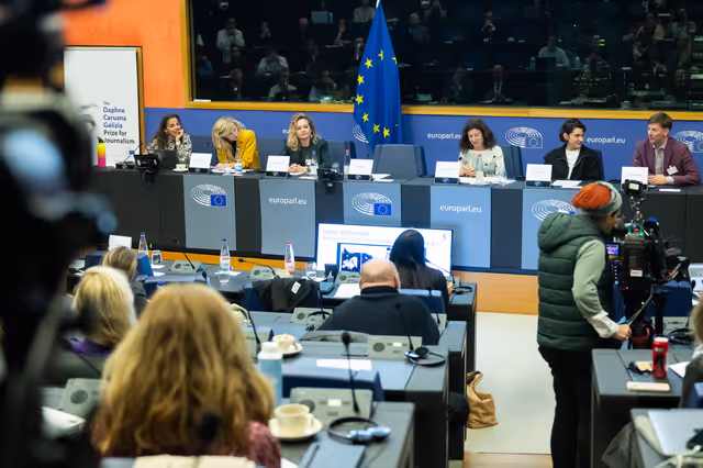 Foto 29: The Daphne Caruana Galizia Prize for journalism press seminar ' Silencing journalists' voices around the world '