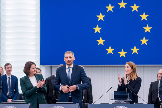 Photo 14: EP Plenary session - Formal Sitting with Sergey TIHANOVSKI, Sakharov Prize laureate 2020 and Sviatlana TSIKHANOUSKAYA, leader of democratic forces of Belarus