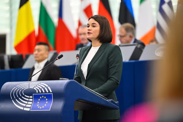 Foto 40: EP Plenary session - Formal Sitting with Sergey TIHANOVSKI, Sakharov Prize laureate 2020 and Sviatlana TSIKHANOUSKAYA, leader of democratic forces of Belarus