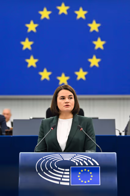 Foto 35: EP Plenary session - Formal Sitting with Sergey TIHANOVSKI, Sakharov Prize laureate 2020 and Sviatlana TSIKHANOUSKAYA, leader of democratic forces of Belarus