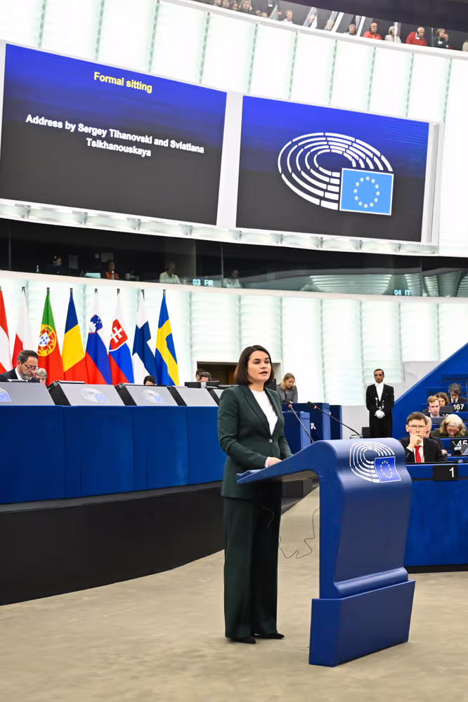 EP Plenary session - Formal Sitting with Sergey TIHANOVSKI, Sakharov Prize laureate 2020 and Sviatlana TSIKHANOUSKAYA, leader of democratic forces of Belarus