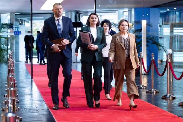 Ewa KOPACZ meets with Sergey TIHANOVSKI, Sakharov Prize laureate 2020 and Sviatlana TSIKHANOUSKAYA, leader of democratic forces of Belarus