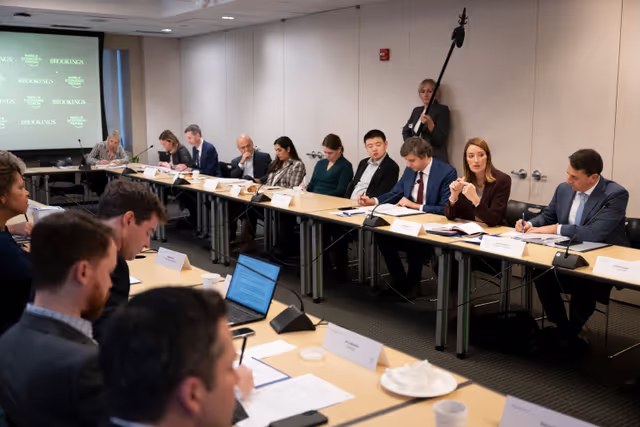 Fotografija 3: Official visit by Roberta METSOLA, EP President to Washington D.C. (United States of America) - Participation in a Strategic Dialogue Roundtable on Tech, Digital and Artificial Intelligence, organised by the World Economic Forum and Brookings Institute