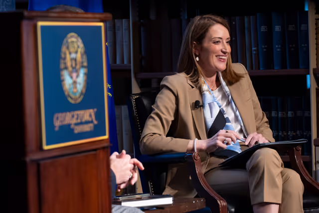 Official visit by Roberta METSOLA, EP President to Washington D.C. (United States of America) - Speech & Q&A at Georgetown University