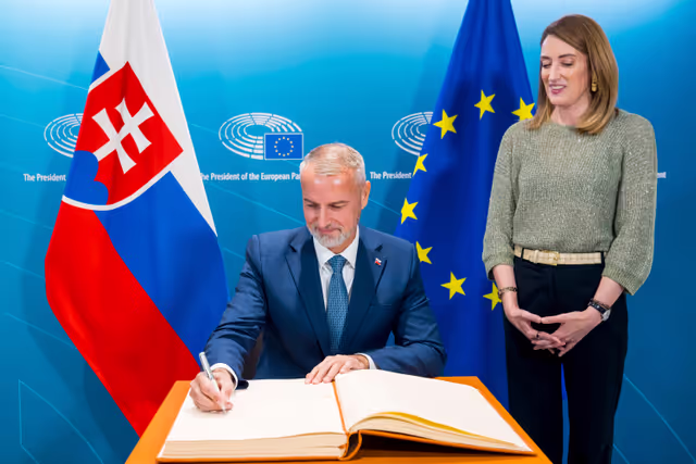 Roberta METSOLA, EP President meets with Richard RAŠI, Speaker of the National Council of Slovakia