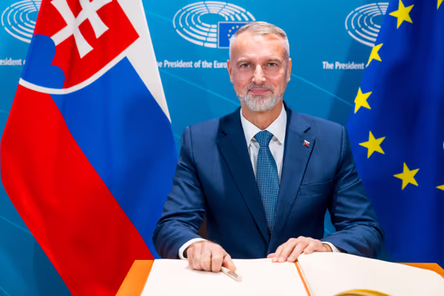 Roberta METSOLA, EP President meets with Richard RAŠI, Speaker of the National Council of Slovakia