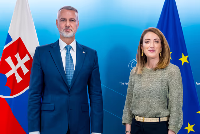 Roberta METSOLA, EP President meets with Richard RAŠI, Speaker of the National Council of Slovakia