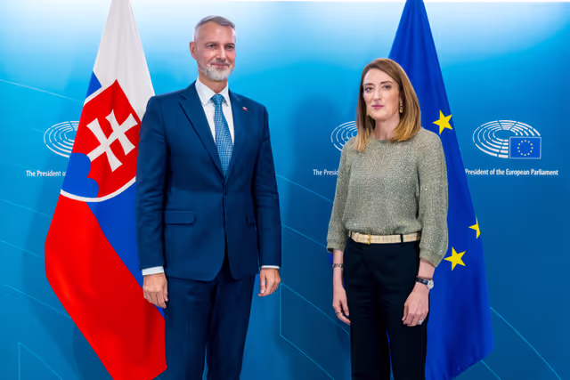Roberta METSOLA, EP President meets with Richard RAŠI, Speaker of the National Council of Slovakia