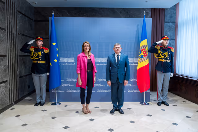 Official visit by Roberta METSOLA, EP President to Chisinau (Moldova) - Meeting with Igor GROSU, Speaker of the Moldovan Parliament and visit at the Parliament of the Republic of Moldova